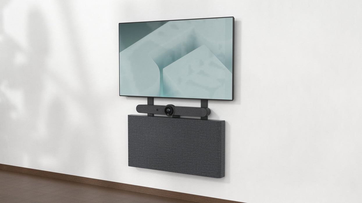 Heckler H735 AV Credenza 4U | Lockable, Fabric-Wrapped Video Conferencing Storage
