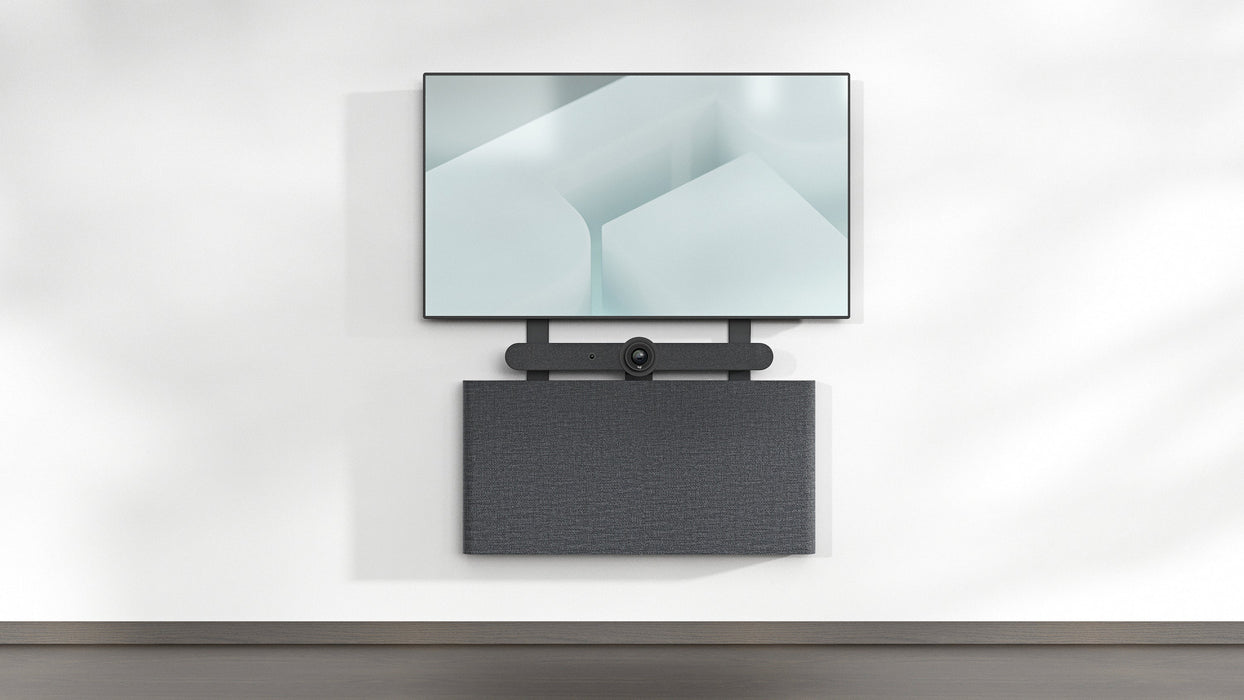 Heckler H735 AV Credenza 4U | Lockable, Fabric-Wrapped Video Conferencing Storage