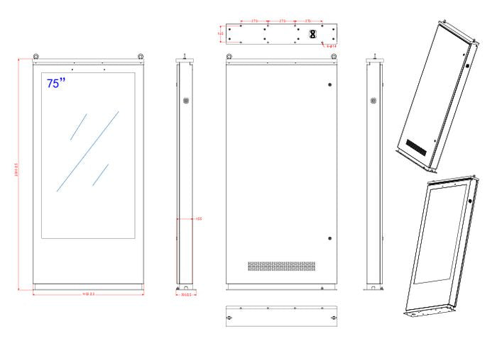 Ernitec HB3000-1S 75" Outdoor Kiosk