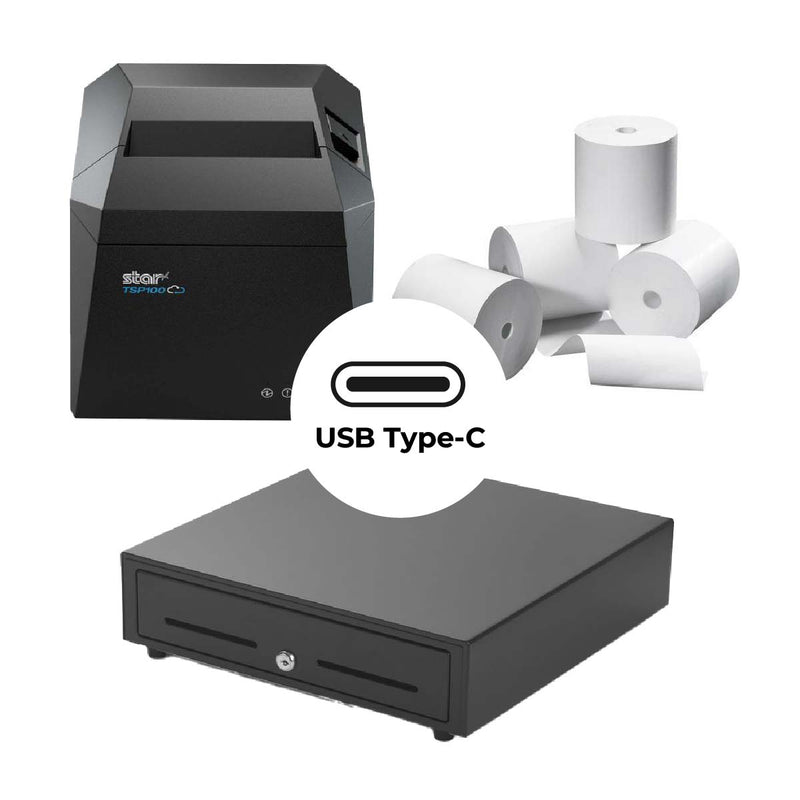 Windows & Android POS Starter Kit: Star TSP143IV UE | USB-C, Ethernet LAN & CloudPRNT™