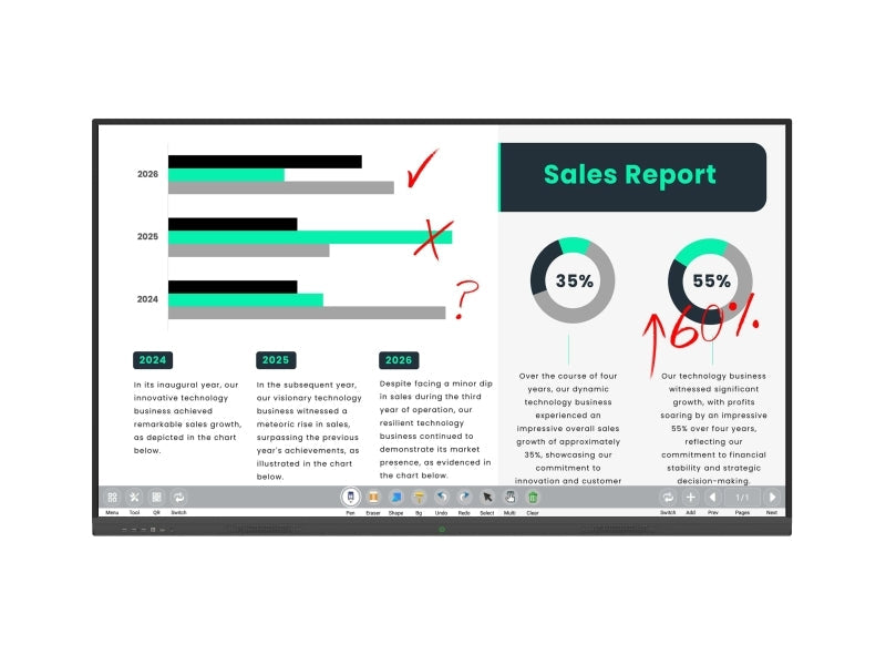 Allsee 4K Interactive Touch Displays with MeetingPad Software (55", 65", 75" & 86")
