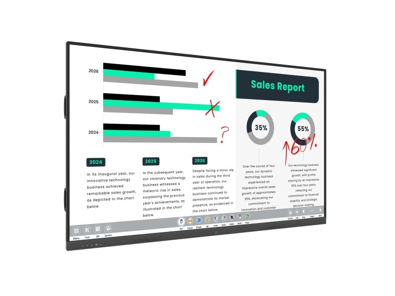 Allsee 4K Interactive Touch Displays with MeetingPad Software (55", 65", 75" & 86")
