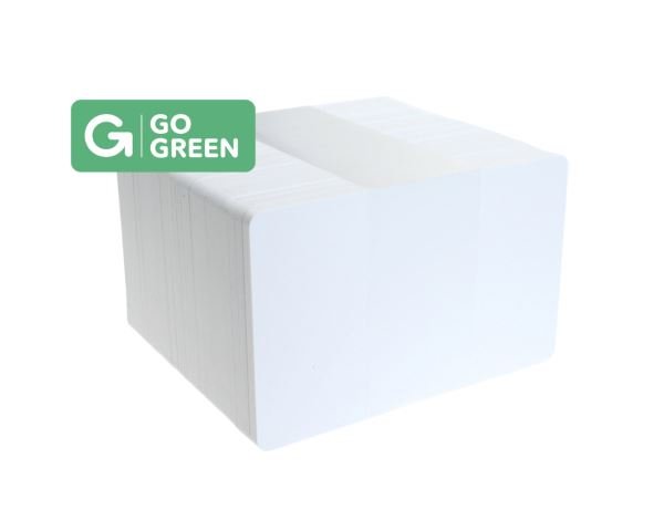 Pack of 100 Go Green Blank White S1K Cards (85% Recycled Plastic)