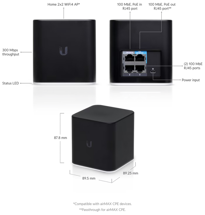 Ubiquiti airCube ISP Access Point | ACB-ISP 2.4GHz Router