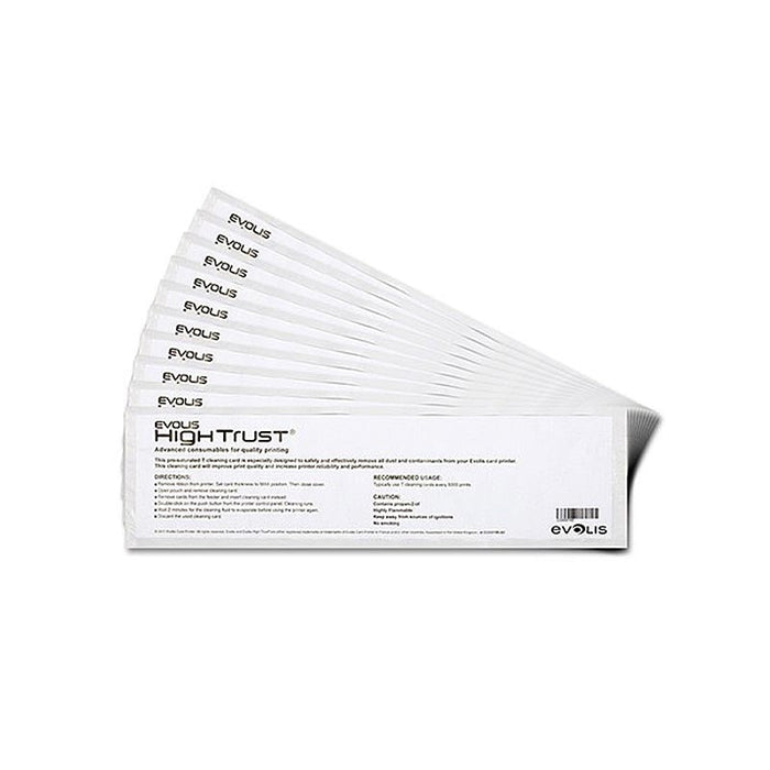 Evolis ACL004 T-Card Cleaning Kit | 10 Pre-Saturated Cleaning Cards for ID Card Printers