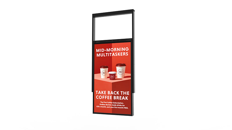 Allsee 49" and 55" Black Ultra High Brightness Hanging Double-Sided Displays and Ceiling Mounts