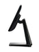 Black  Landi c20 lite electronic device on a stand against a black background