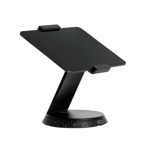 Black adjustable stand on a white background