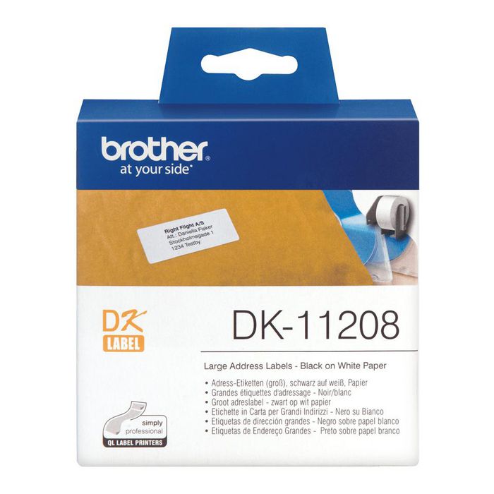Brother DK-11208 Genuine Large Address Labels (38 mm × 90 mm)
