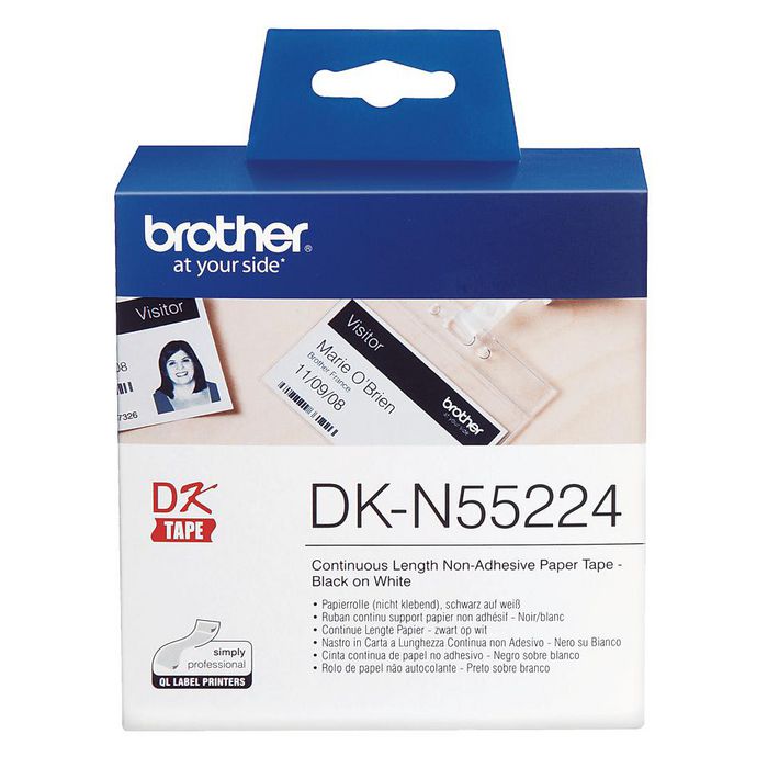 Brother DK-N55224 Genuine Continuous Non-Adhesive Paper Tape (54 mm × 30.48 m)