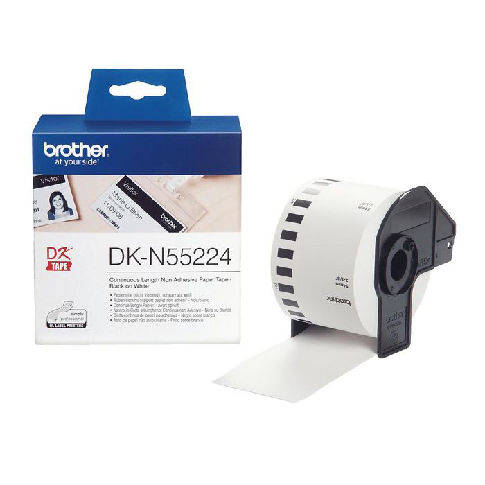 Brother DK-N55224 Genuine Continuous Non-Adhesive Paper Tape (54 mm × 30.48 m)
