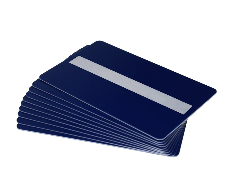 Dark Blue Plastic Cards with Signature Strip (Pack of 100)