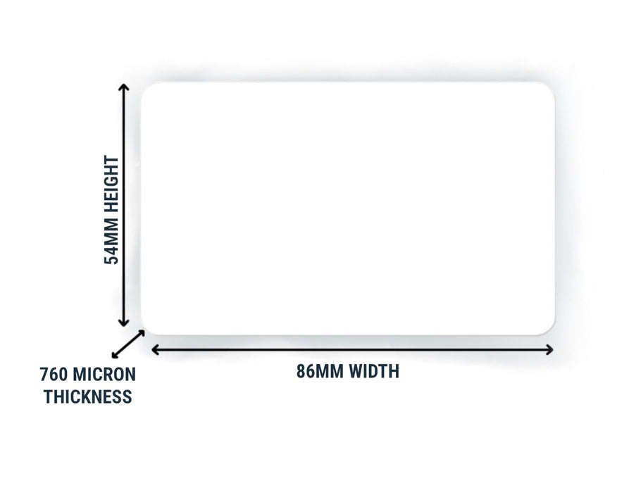 Dyestar Blank White Plastic Cards with Signature Strip (Pack of 100)