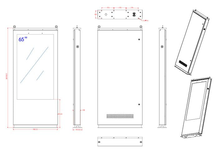 Ernitec HB3000-1S 65" Outdoor Kiosk