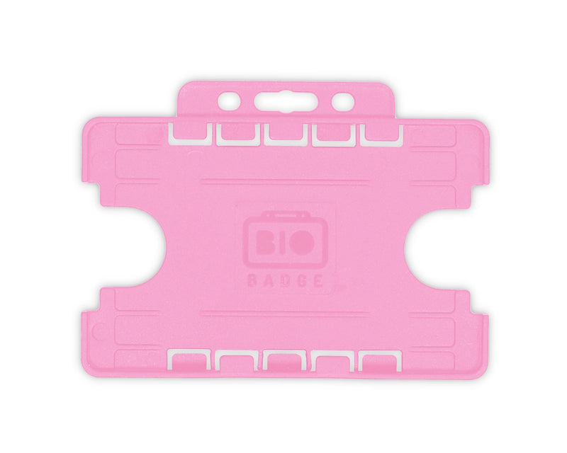 BioBadge Pink Dual-Sided Holders Landscape - Pack of 100