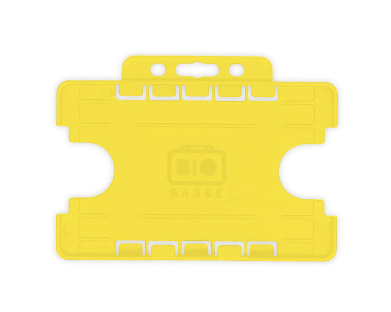 BioBadge Yellow Dual-Sided Holders Landscape - Pack of 100