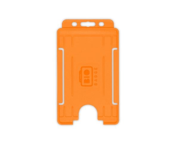 BioBadge Orange Open Faced Holders, Portrait - Pack of 100