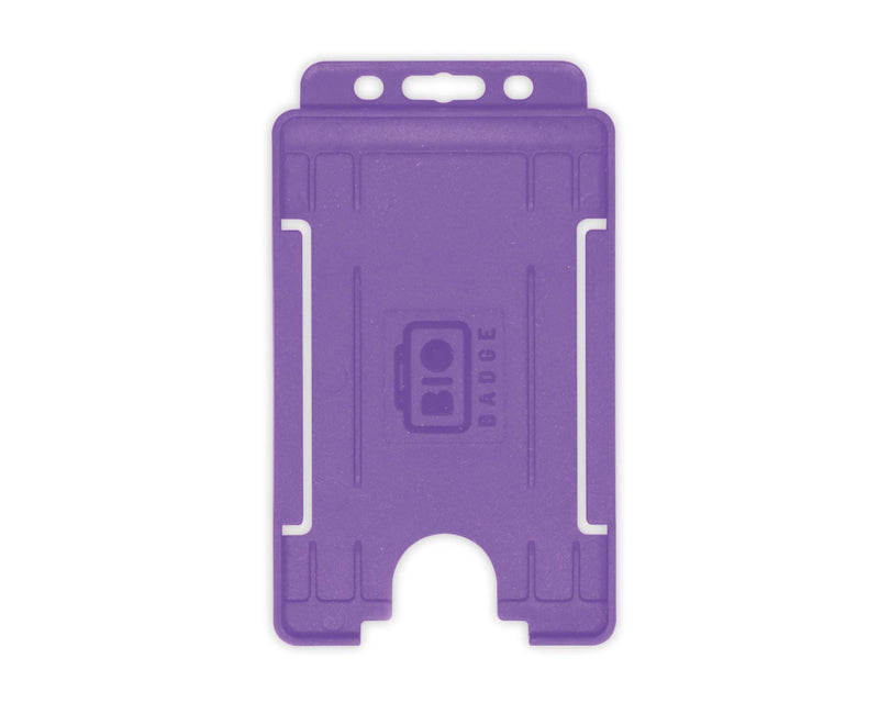 BioBadge Purple Open Faced Holders, Portrait - Pack of 100