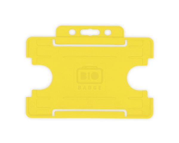 BioBadge Yellow Open Faced Holders Landscape - Pack of 100