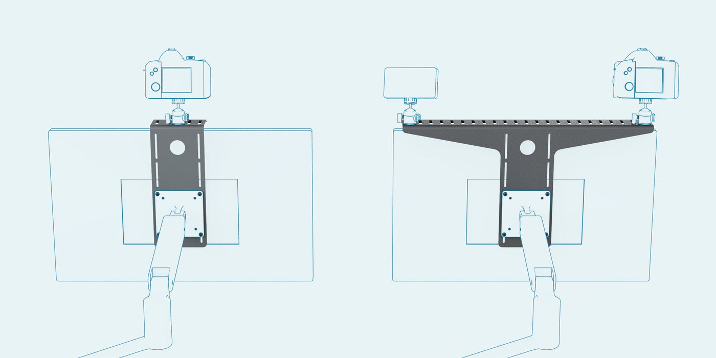 Heckler H624-BK Camera Shelf for Monitor Arms | VESA-Mounted Streaming Organiser