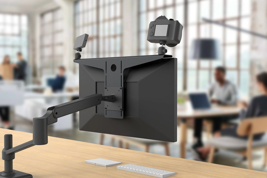 Heckler H624-BK Camera Shelf for Monitor Arms | VESA-Mounted Streaming Organiser