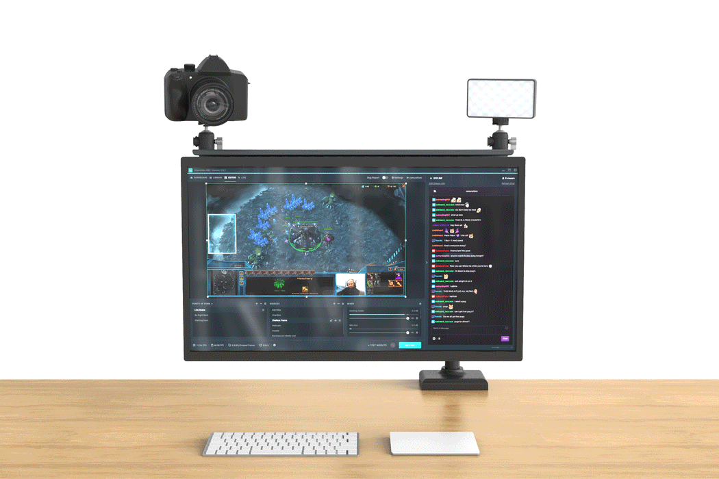 Heckler H624-BK Camera Shelf for Monitor Arms | VESA-Mounted Streaming Organiser