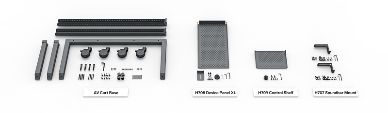 Heckler H715-BG AV Cart for Logitech Rally Plus | Mobile Meeting Room Solution