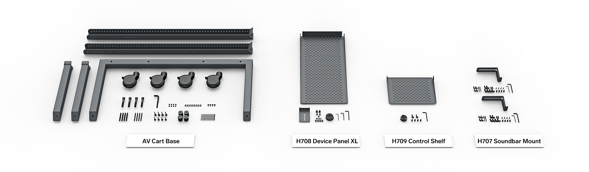 Heckler H715-BG AV Cart for Logitech Rally Plus | Mobile Meeting Room Solution