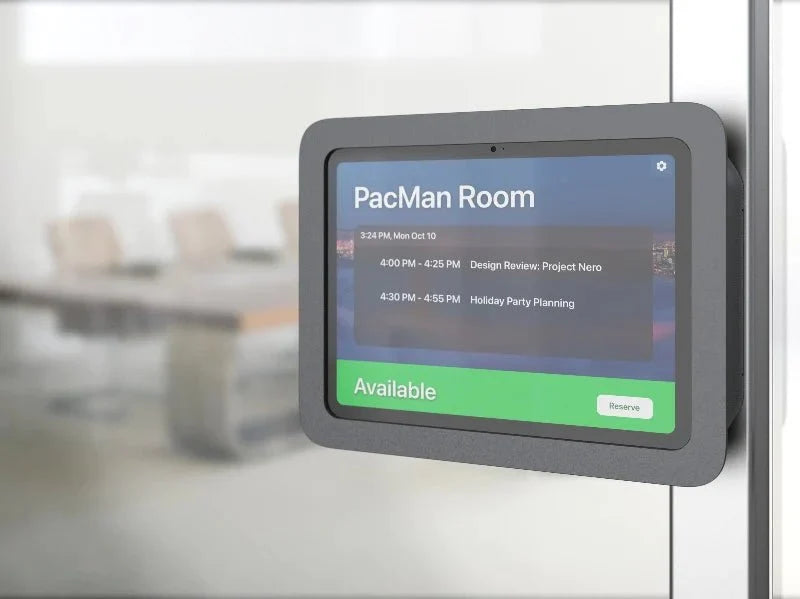 Heckler H754-BG Front Mount Room Scheduler for iPad 10th Gen | Flush Glass Mullion Solution