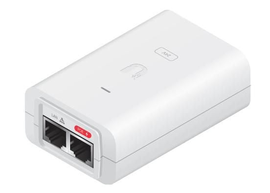 Ubiquiti 24V DC 30W Gigabit Passive PoE Injector - White (POE-24-30W-G-WH)