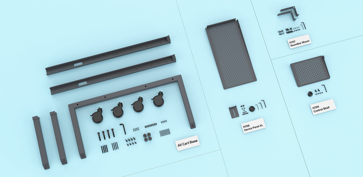Heckler Design H720-BG AV Cart for Google Meet Series One Room Kits