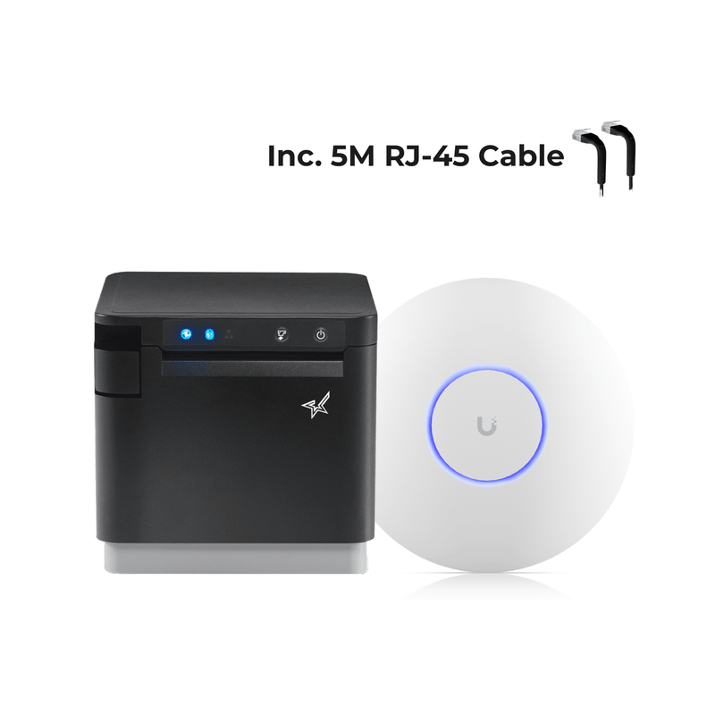 Remote Wireless Front-of-House & Bar Receipt Printer Bundle | Star mC-Print3 & Ubiquiti U7 Pro