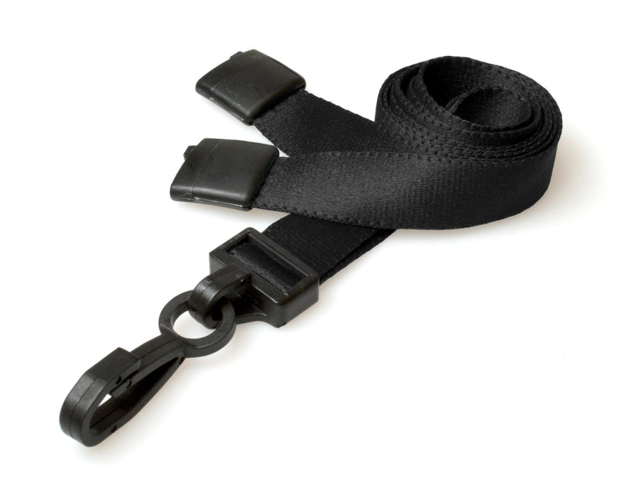10mm Recycled Lanyards with Plastic J Clip – Eco-Friendly Plain ID Badge Lanyards (Pack of 100)