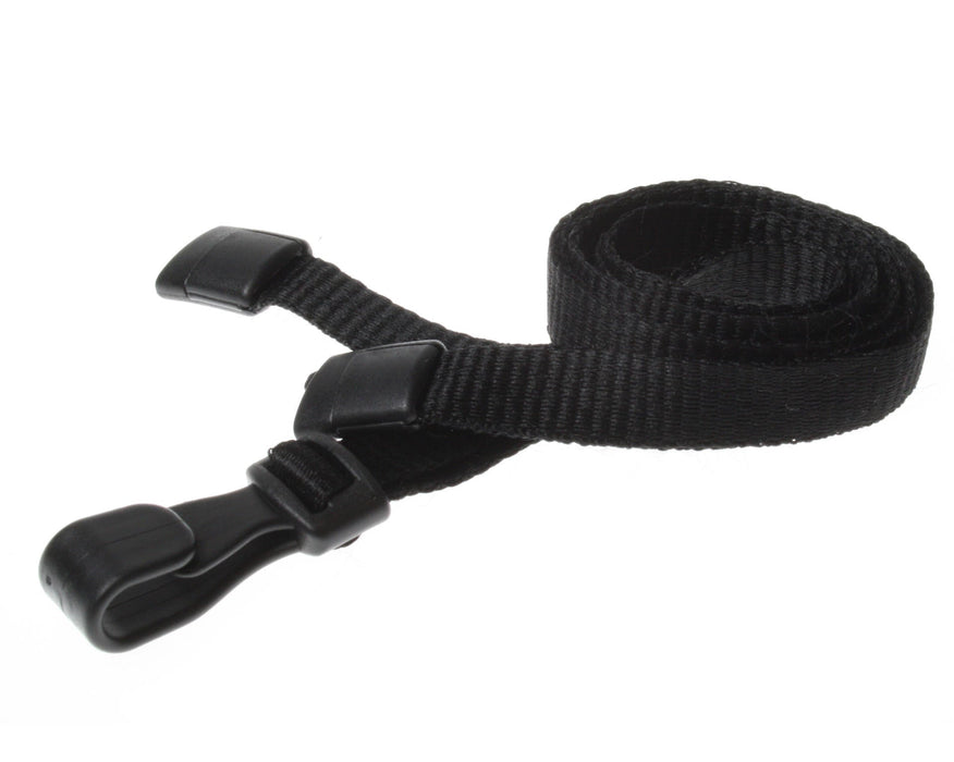 10mm Recycled Lanyards with Plastic J Clip – Eco-Friendly Plain ID Badge Lanyards (Pack of 100)