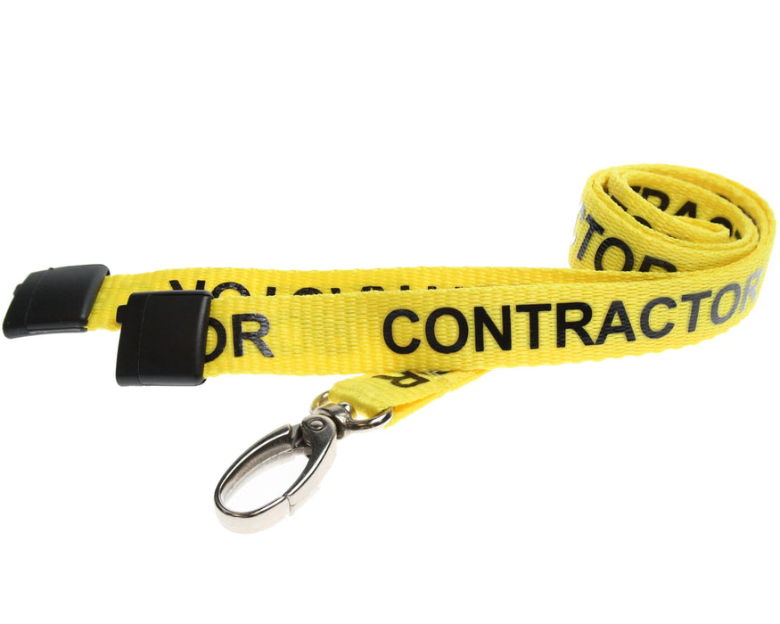 15mm Recycled Staff, Visitor, Student, Contractor & Rainbow Lanyards with Metal Lobster Clip – Eco-Friendly ID Lanyards (Pack of 100)