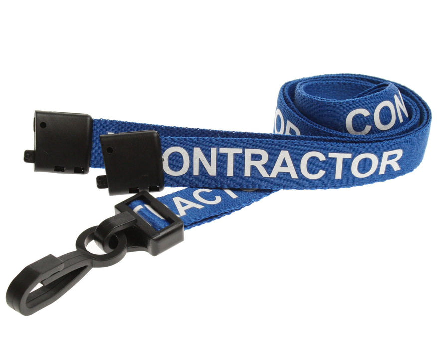 15mm Recycled Role-Printed Lanyards with Plastic J Clip – Visitor, Staff, Student, Governor, Event Staff, Volunteer, Temporary, First Aid, Contractor, VIP, Security, Rainbow & NHS (Pack of 100)