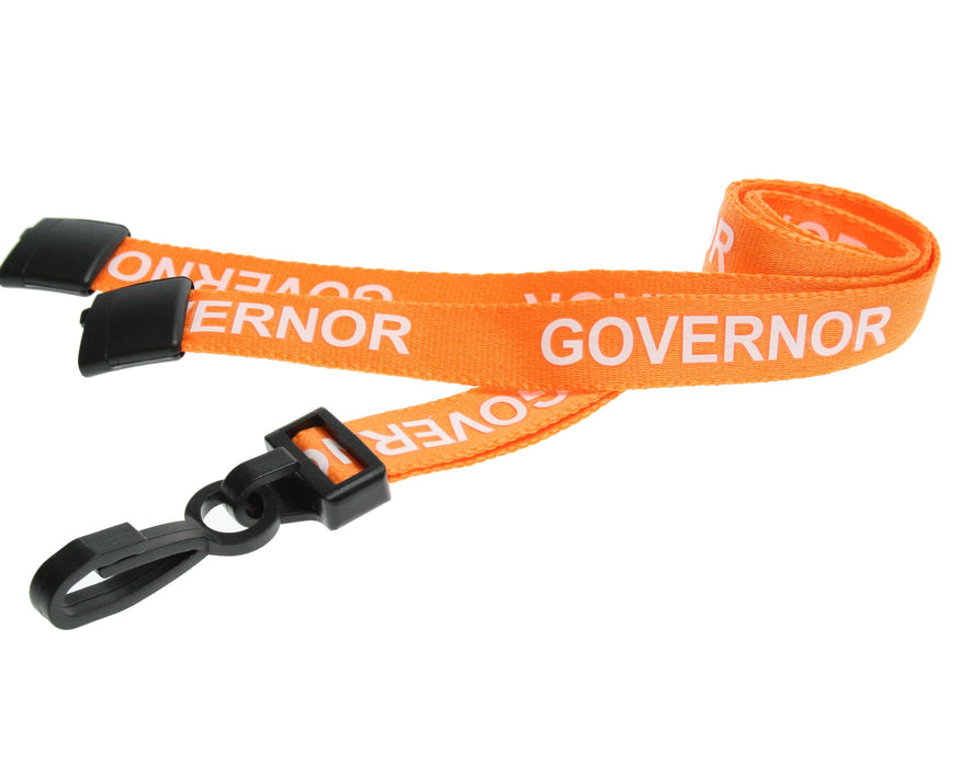 15mm Recycled Role-Printed Lanyards with Plastic J Clip – Visitor, Staff, Student, Governor, Event Staff, Volunteer, Temporary, First Aid, Contractor, VIP, Security, Rainbow & NHS (Pack of 100)