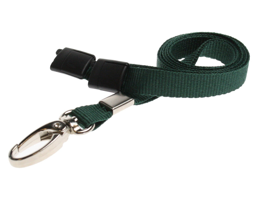 10mm Recycled Plain Lanyards with Metal Lobster Clip – Eco-Friendly ID Badge Lanyards Available in Multiple Colours (Pack of 100)