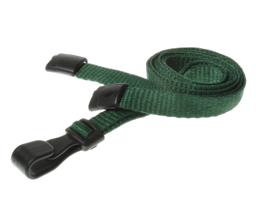10mm Recycled Lanyards with Plastic J Clip – Eco-Friendly Plain ID Badge Lanyards (Pack of 100)