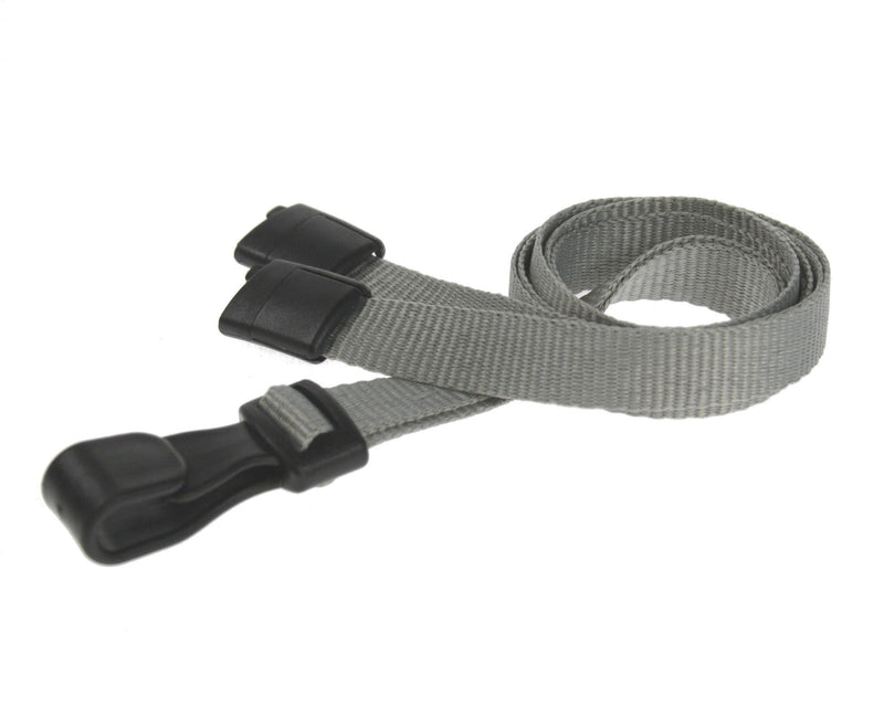 10mm Recycled Lanyards with Plastic J Clip – Eco-Friendly Plain ID Badge Lanyards (Pack of 100)