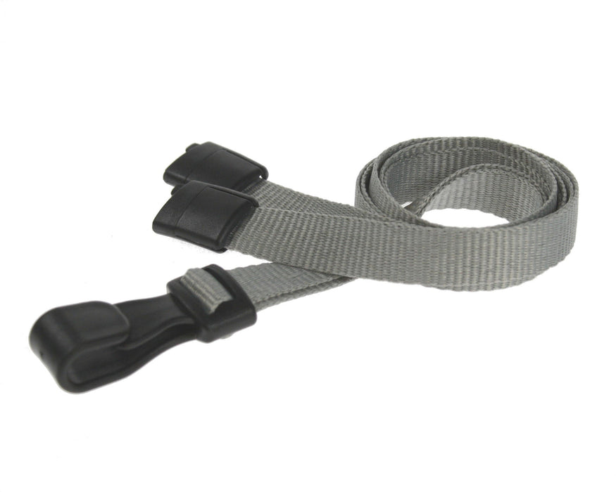 10mm Recycled Lanyards with Plastic J Clip – Eco-Friendly Plain ID Badge Lanyards (Pack of 100)