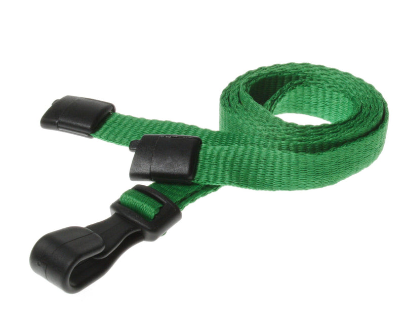 10mm Recycled Lanyards with Plastic J Clip – Eco-Friendly Plain ID Badge Lanyards (Pack of 100)