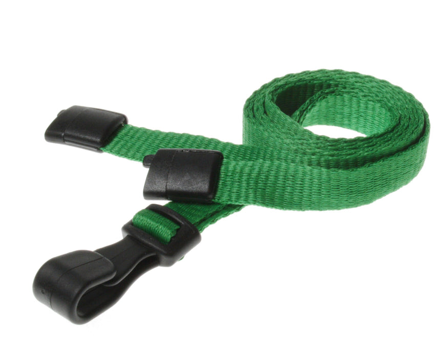 10mm Recycled Lanyards with Plastic J Clip – Eco-Friendly Plain ID Badge Lanyards (Pack of 100)