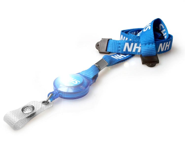 15mm Recycled Plain Red, Navy Blue & NHS Lanyards with Card Reels – Eco-Friendly ID Badge Lanyards (Pack of 50)