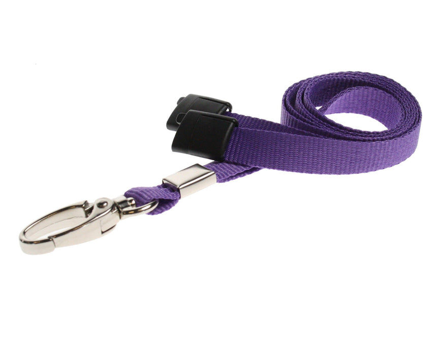 10mm Recycled Plain Lanyards with Metal Lobster Clip – Eco-Friendly ID Badge Lanyards Available in Multiple Colours (Pack of 100)