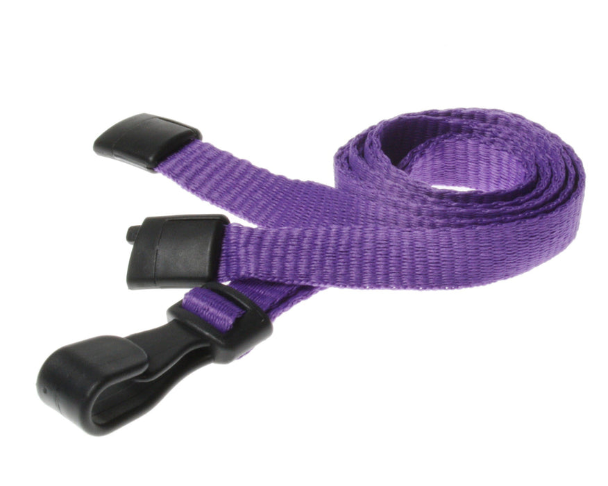 10mm Recycled Lanyards with Plastic J Clip – Eco-Friendly Plain ID Badge Lanyards (Pack of 100)