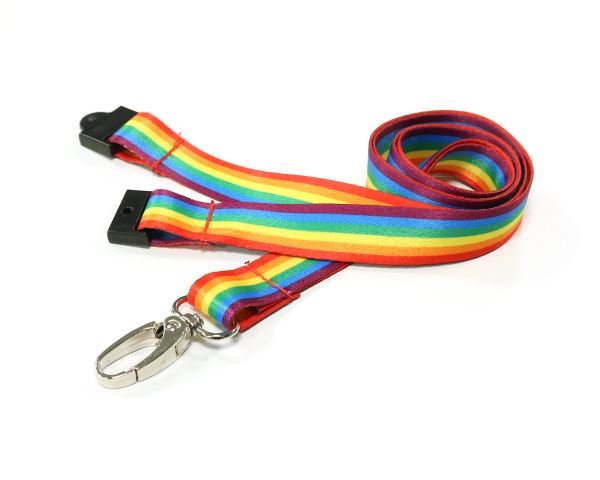 15mm Recycled Staff, Visitor, Student, Contractor & Rainbow Lanyards with Metal Lobster Clip – Eco-Friendly ID Lanyards (Pack of 100)