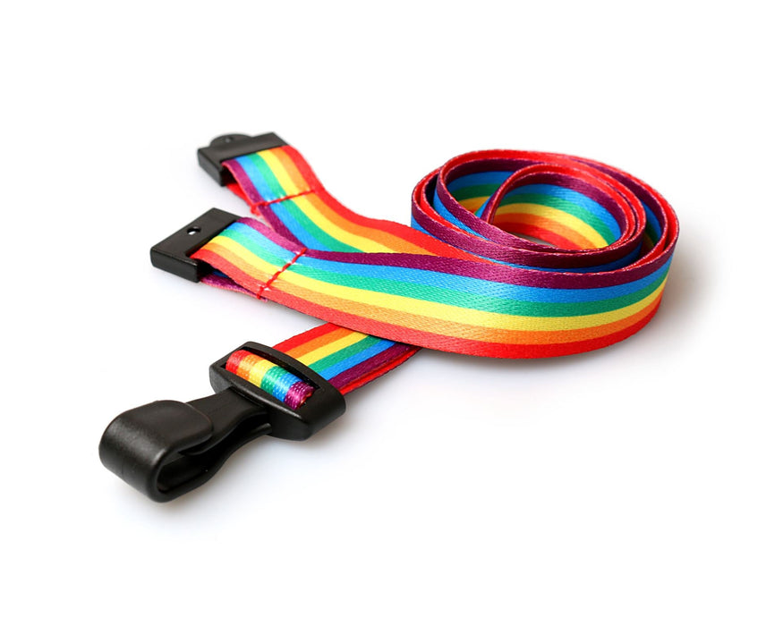 15mm Recycled Role-Printed Lanyards with Plastic J Clip – Visitor, Staff, Student, Governor, Event Staff, Volunteer, Temporary, First Aid, Contractor, VIP, Security, Rainbow & NHS (Pack of 100)