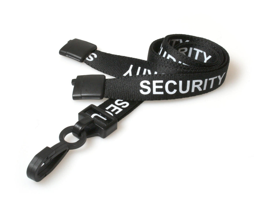 15mm Recycled Role-Printed Lanyards with Plastic J Clip – Visitor, Staff, Student, Governor, Event Staff, Volunteer, Temporary, First Aid, Contractor, VIP, Security, Rainbow & NHS (Pack of 100)