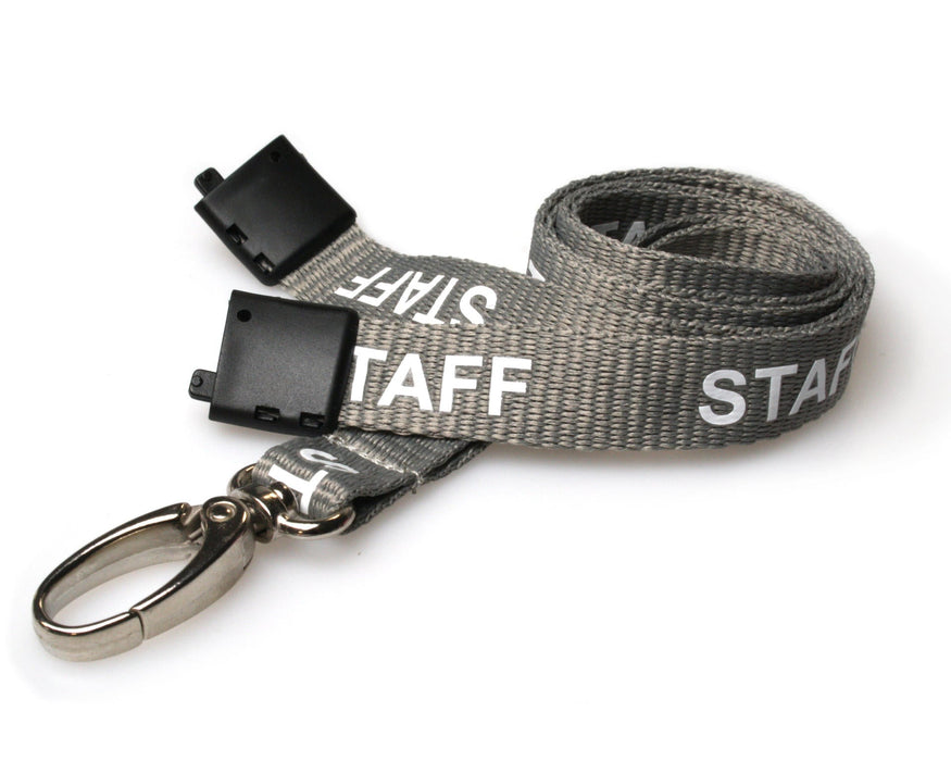 15mm Recycled Staff, Visitor, Student, Contractor & Rainbow Lanyards with Metal Lobster Clip – Eco-Friendly ID Lanyards (Pack of 100)
